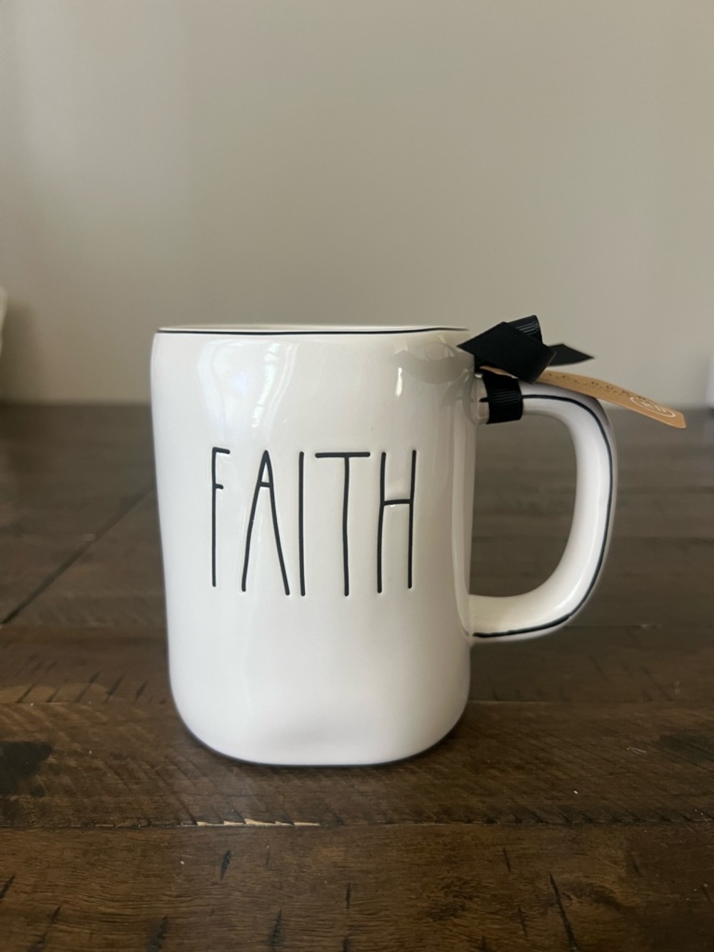 Rae Dunn FAITH White Ceramic Mug, NEW